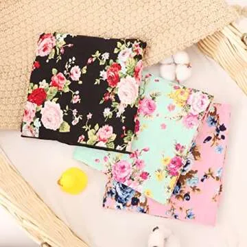 DRESHOW BQUBO Newborn Floral Receiving Blankets Newborn Baby Swaddling Hats Sleepsack Toddler Warm Shower Gift 3 Pack