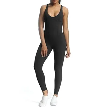 Aoxjox Women's Brooke Cross Back Jumpsuit Stylish Gym Wear