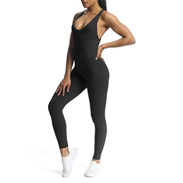 Aoxjox Women's Brooke Cross Back Jumpsuit Stylish Gym Wear