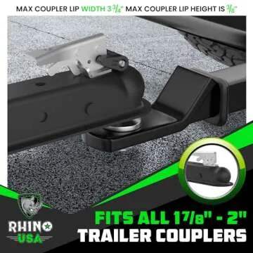 Rhino USA Trailer Hitch Lock Kit - Heavy Duty Anti-Theft Lock