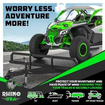 Rhino USA Trailer Hitch Lock Kit - Heavy Duty Anti-Theft Lock