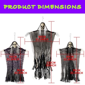 Skeleton Ghosts Outdoor Halloween Decorations - 3PCS