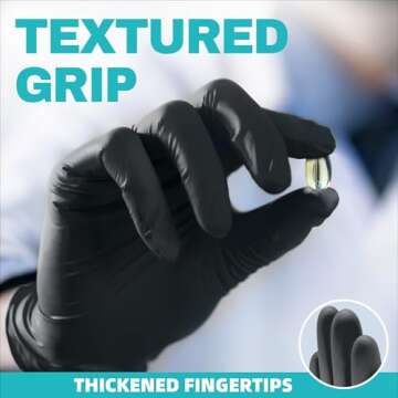 Beastek Black Nitrile Exam Gloves, 4.0 Mil, 100 Pcs Disposable Gloves Powder-Free Latex-Free for Medical, Cooking, Food-Safe (Medium)