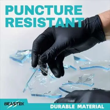 Beastek Black Nitrile Exam Gloves, 4.0 Mil, 100 Pcs Disposable Gloves Powder-Free Latex-Free for Medical, Cooking, Food-Safe (Medium)