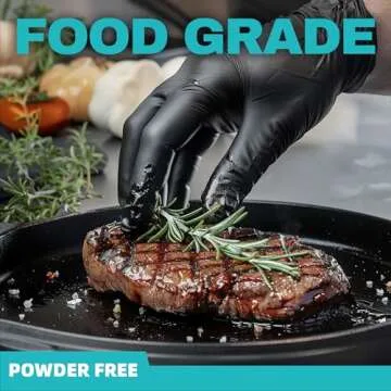 Beastek Black Nitrile Exam Gloves, 4.0 Mil, 100 Pcs Disposable Gloves Powder-Free Latex-Free for Medical, Cooking, Food-Safe (Medium)