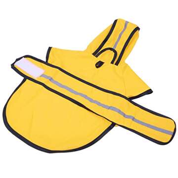 HDE Dog Raincoat Hooded Slicker Poncho for Small to X-Large Dogs and Puppies Yellow - M