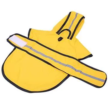HDE Dog Raincoat Hooded Slicker Poncho for Small to X-Large Dogs and Puppies Yellow - M