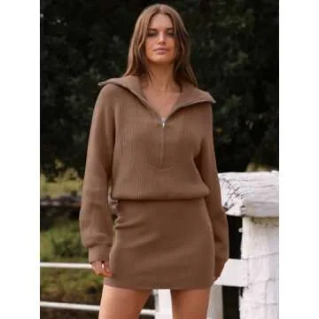 Chic DEEP SELF Women's Casual Long Sleeve Sweater Dress