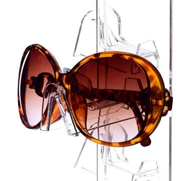 MOOCA Acrylic Rotating Sunglasses & Eyewear Holder Display Sunglasses Organizer Stands Rack, 20 Frames