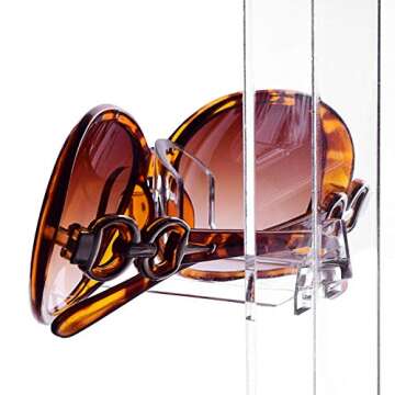 MOOCA Acrylic Rotating Sunglasses & Eyewear Holder Display Sunglasses Organizer Stands Rack, 20 Frames