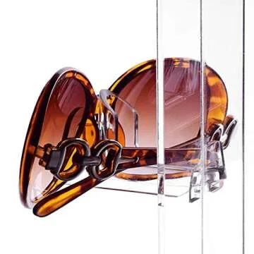 MOOCA Acrylic Rotating Sunglasses & Eyewear Holder Display Sunglasses Organizer Stands Rack, 20 Frames