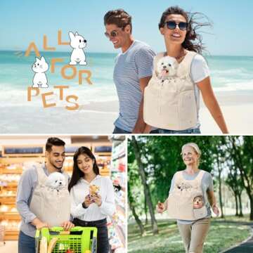 TailTrek Dog Front Carrier Backpack, Adjustable Pet Dog Carrier Backpack Ventilated Mesh Dog Travel Backpack with Zippered Side Windows for Traveling Hiking for Small Medium Dogs Cats (Max 15 lbs)