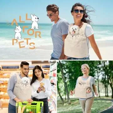 TailTrek Dog Front Carrier Backpack, Adjustable Pet Dog Carrier Backpack Ventilated Mesh Dog Travel Backpack with Zippered Side Windows for Traveling Hiking for Small Medium Dogs Cats (Max 15 lbs)