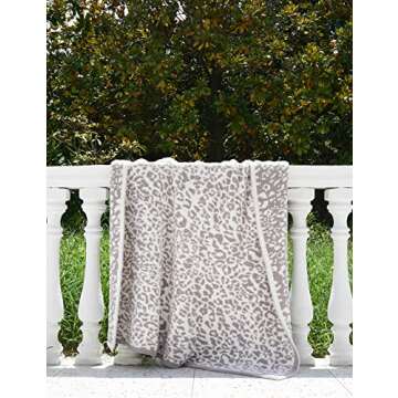 100% Polyester Microfiber Fluffy Yarn Leopard Knit Throw Blanket Super Soft Cozy Lightweight Thick B...