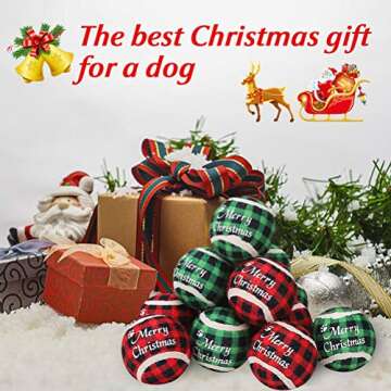 KOOLTAIL Christmas Squeaky Tennis Balls for Dogs 12Pack