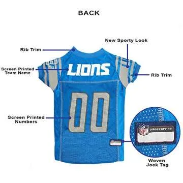 NFL Detroit Lions Dog Jersey, Size: Medium. Best Football Jersey Costume for Dogs & Cats. Licensed Jersey Shirt