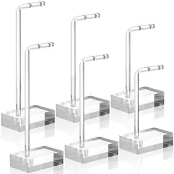 Stylish ZEAYEA Acrylic Earring Display Stand - 6 Pcs