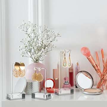 Stylish ZEAYEA Acrylic Earring Display Stand - 6 Pcs