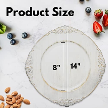 DaCakeWS Antique White Charger Plates Set of 12