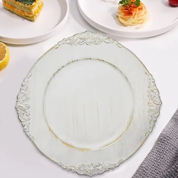 DaCakeWS Antique White Charger Plates Set of 12