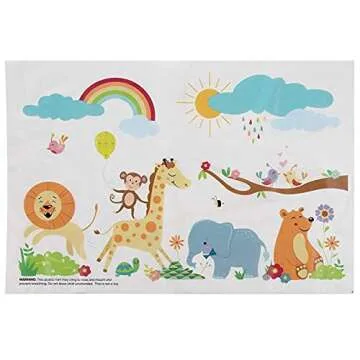 Safari Disposable Placemats - 100-Pack for Kids Cleanup