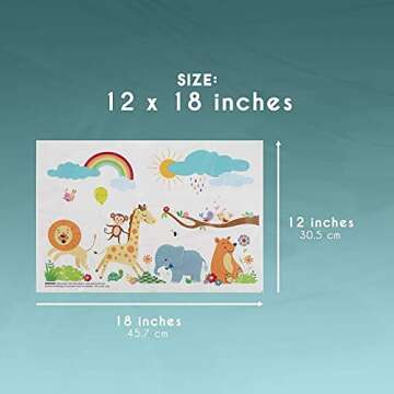 Safari Disposable Placemats - 100-Pack for Kids Cleanup