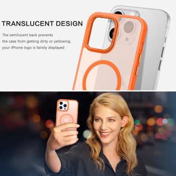 BENTOBEN for iPhone 13 Pro Max Case,[Compatible with MagSafe] iPhone 13 Pro Max Magnetic Phone Case Translucent Matte Shockproof Women Men Girl Protective Cover Case for iPhone 13 Pro Max 6.7",Orange