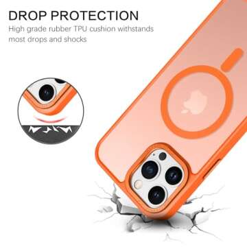 BENTOBEN for iPhone 13 Pro Max Case,[Compatible with MagSafe] iPhone 13 Pro Max Magnetic Phone Case Translucent Matte Shockproof Women Men Girl Protective Cover Case for iPhone 13 Pro Max 6.7",Orange