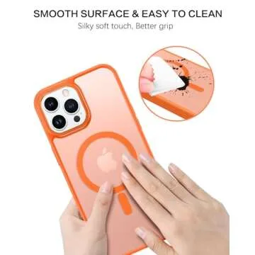 BENTOBEN for iPhone 13 Pro Max Case,[Compatible with MagSafe] iPhone 13 Pro Max Magnetic Phone Case Translucent Matte Shockproof Women Men Girl Protective Cover Case for iPhone 13 Pro Max 6.7",Orange