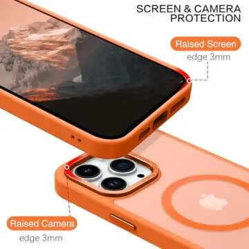 BENTOBEN for iPhone 13 Pro Max Case,[Compatible with MagSafe] iPhone 13 Pro Max Magnetic Phone Case Translucent Matte Shockproof Women Men Girl Protective Cover Case for iPhone 13 Pro Max 6.7",Orange