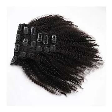 10inch Brazilian Virgin Hair Afro Kinky Curly Clip in Human Hair Extensions for African American Natural Color Kinky Curly Clip Ins 7pcs/lot 120g