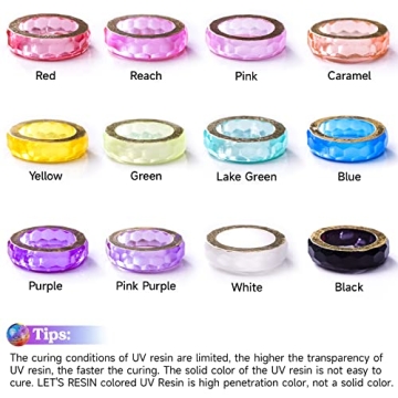 LET'S RESIN UV Resin Kit - 12 Colors for Crafts & Jewelry