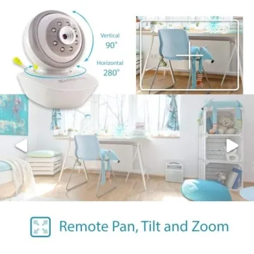 Moonybaby Baby Monitor Dual PTZ Cameras No WiFi Split Screen