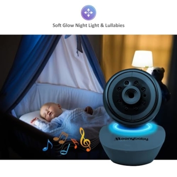 Moonybaby Baby Monitor Dual PTZ Cameras No WiFi Split Screen