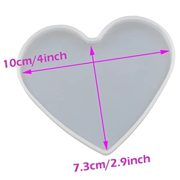 5Pcs Heart Epoxy Mold for DIY Resin Crafting Coasters