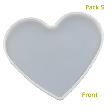 5Pcs Heart Epoxy Mold for DIY Resin Crafting Coasters