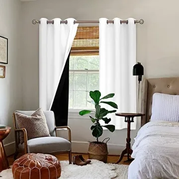 Blackout Curtains - Thermal Insulated, 2 Panels, Pure White