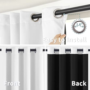 Blackout Curtains - Thermal Insulated, 2 Panels, Pure White