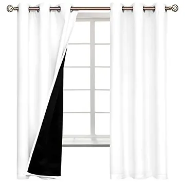 Blackout Curtains - Thermal Insulated, 2 Panels, Pure White