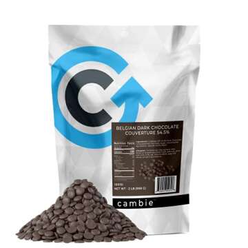 Cambie Belgian Dark Chocolate Couverture 54.5% | Premium Semisweet Callets for Pastry Chefs & Home B...