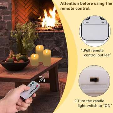 VIEWELLD Flickering Flameless Candles with Remote and Timer, Realistic LED Candles, Battery Operated...