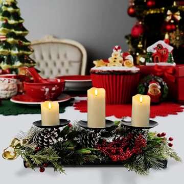 VIEWELLD Flickering Flameless Candles with Remote and Timer, Realistic LED Candles, Battery Operated Candles for Christmas Home Wedding Birthday Decoration, Real Wax Set of 3(Ivory White)