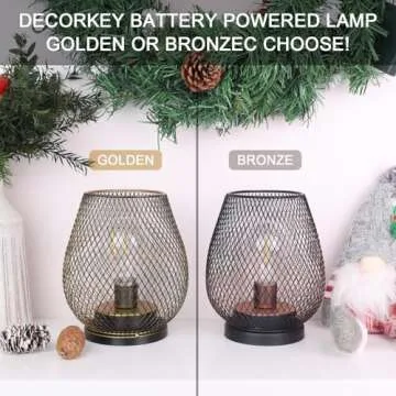 DECORKEY Battery Operated Lanterns - Stylish Indoor Outdoor Light