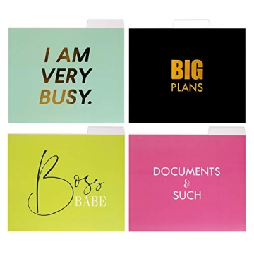 Stylish Gold Foil File Folders for Office Organization