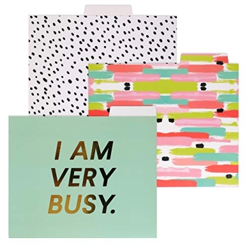 Stylish Gold Foil File Folders for Office Organization