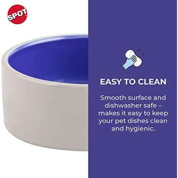 SPOT Standard Crock Dish for Small Animals - Food/Water Bowl for Small Pets, Round Ceramic Bowl with High Walls, Ideal for Birds, Small Cats, Dishwasher Safe - 4 inch, 1 Cup (8oz)