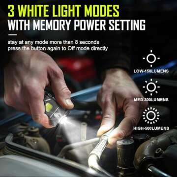 Portable 500Lumens LED Mini Keychain Flashlight