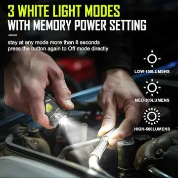 Portable 500Lumens LED Mini Keychain Flashlight