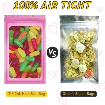 TIFICAL 100 PCS Holographic Smell Proof Bags for Storage