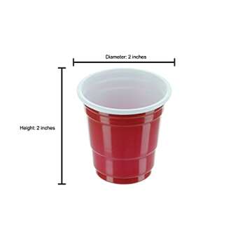 Disposable Shot Glasses - Mini Red Party Cups - 120 Count 2 Ounce - Plastic Shot Cups - Jello Shots ...